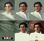 Ayrton Senna - Processo de criação - Ilustração por Piotr Buczkowski