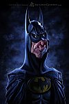 Batman vivido por Micheal Keaton - Caricatura de Anthony Geoffroy