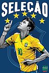 ESPN - Pôster da seleção do Brasil vetorial por Cristiano Siqueira - Copa do Mundo Fifa - Brasil 2014