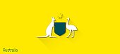 Escudo da Austrália - Fifa World Cup Brazil 2014 | Flat Design Shields por Leandro Urban