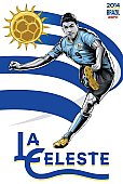 ESPN - Pôster da seleção do Uruguai vetorial por Cristiano Siqueira - Copa do Mundo Fifa - Brasil 2014