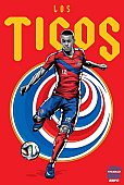 ESPN - Pôster da seleção da Costa Rica vetorial por Cristiano Siqueira - Copa do Mundo Fifa - Brasil 2014