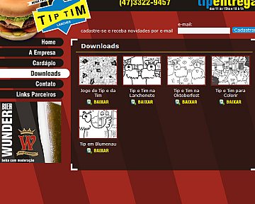Criação e desenvolvimento de site para Tip Tim