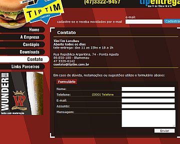 Criação e desenvolvimento de site para Tip Tim