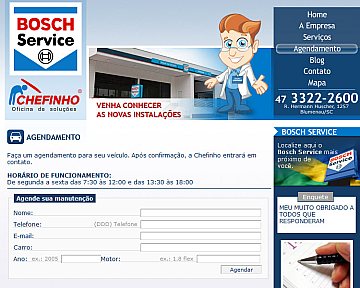 Criação e desenvolvimento de site para oficina Bosch Service Chefinho