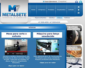 Criação e desenvolvimento de site para Metalsete Criação e desenvolvimento de site para Metalsete