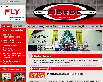 Criação e desenvolvimento de site para Rádio Cidade