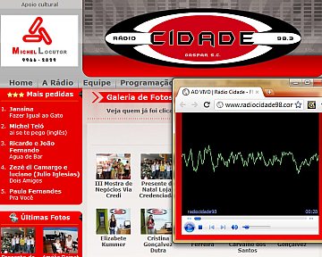 Criação e desenvolvimento de site para Rádio Cidade