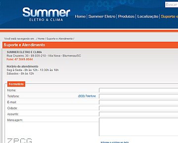 Desenvolvimento de site para Summer Eletro Desenvolvimento de site para Summer Eletro