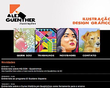 Desenvolvimento de novo site para Alex Guenther em 2011