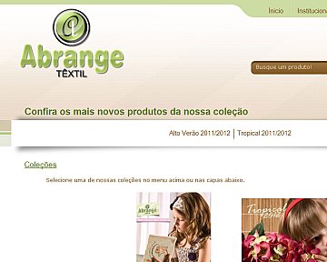 Criação e desenvolvimento de site para Abrange Têxtil