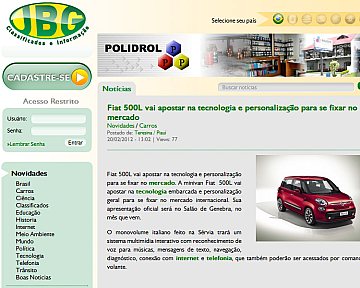 Criação e desenvolvimento de site para Jornal Brasileiro Gratuito