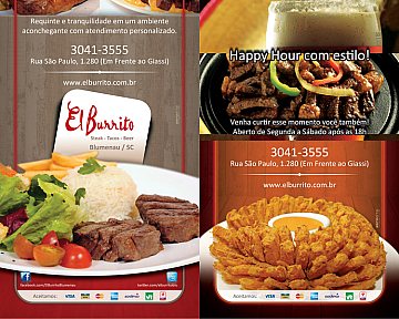 Flyer para Almoço Executivo e Happy Hour do El Burrito
