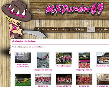 Criação e desenvolvimento de site para Mik Dundee 69