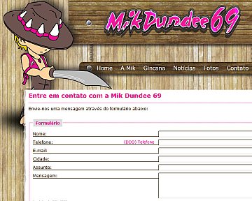Criação e desenvolvimento de site para Mik Dundee 69