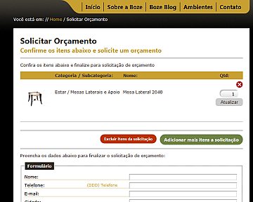 Criação e desenvolvimento de novo site para Boze Ambientes