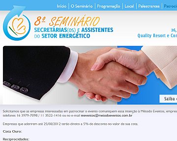 Desenvolvimento de Site para o 8º Seminário Secretárias(os) e Assistentes do Setor Energético