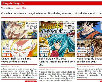 Desenvolvimento de Site para Tokyo 3 - Canal de Animes
