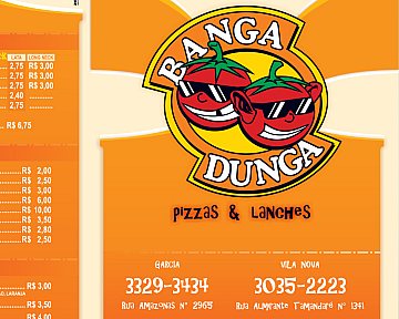 Cardápio para Banga Dunga Pizzas e Lanches (2010)