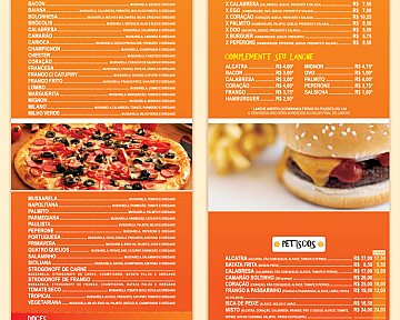 Cardápio para Banga Dunga Pizzas e Lanches (2010)