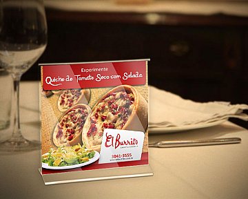 Display de mesa para restaurante El Burrito (Quiche e Salada)