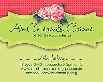 Cartão de Visita para Ale Coisas & Coisas