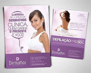 Criação de flyer promocional para Dermathos Clínica - Aniversário de 5 anos Criação de flyer promocional para Dermathos Clínica - Aniversário de 5 anos