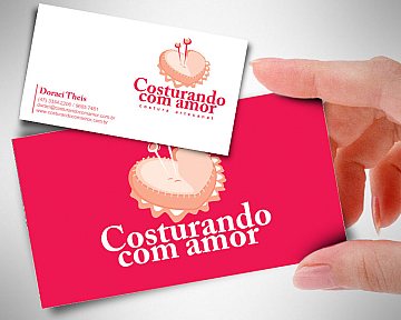 Cartão de Visita para Costurando com Amor Artesanatos