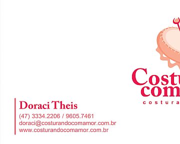 Cartão de Visita para Costurando com Amor Artesanatos Cartão de Visita para Costurando com Amor Artesanatos