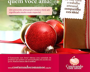Criação de E-mail Marketing para Costurando com Amor Artesanatos - Tema Natalino