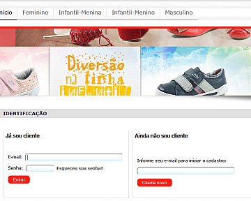 Criação de layout para o site da Pontão do Calçado