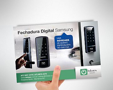 Criação de flyer para Infoten Soluções - Fechadura Digital da Samsung Criação de flyer para Infoten Soluções - Fechadura Digital da Samsung