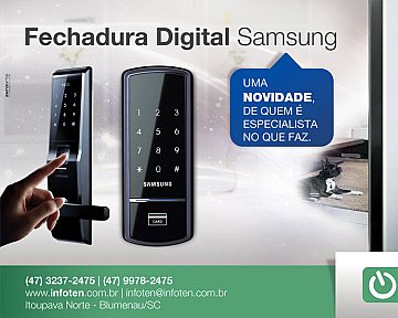 Criação de flyer para Infoten Soluções - Fechadura Digital da Samsung