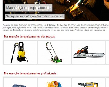 Criação e desenvolvimento de site para JE Locações