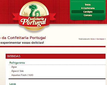 Criação e desenvolvimento de site para Confeitaria Portugal Criação e desenvolvimento de site para Confeitaria Portugal