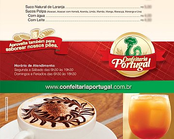Cardápio para Confeitaria Portugal 2013 Cardápio para Confeitaria Portugal 2013