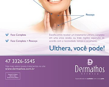 Criação de anúncio para revista, para Dermathos Clínica